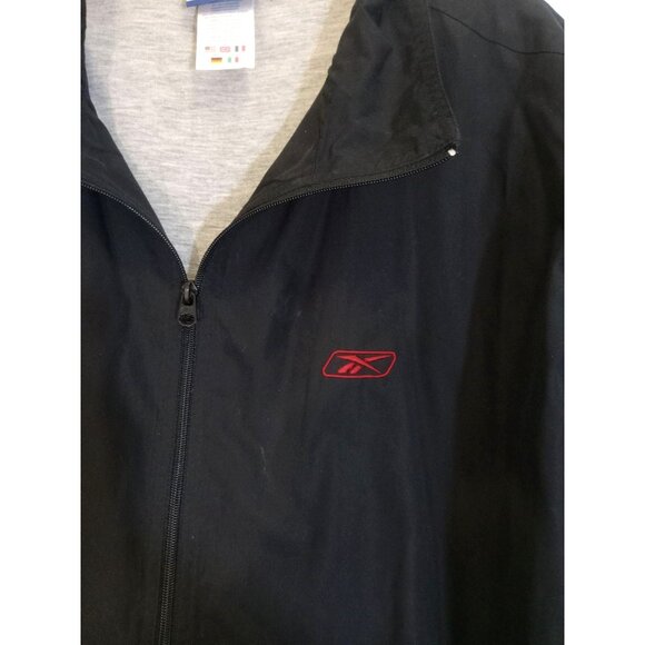 Reebok Jogging Suit Mens Size XXL Black Gray Red Stripe Pockets Leg Ankle Zip - Picture 11 of 11